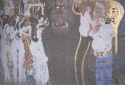 unknow artist gustav k;imts visar de fientiga krafterna i form av kvinnor som star mellan manniskan och hennes lycka painting
